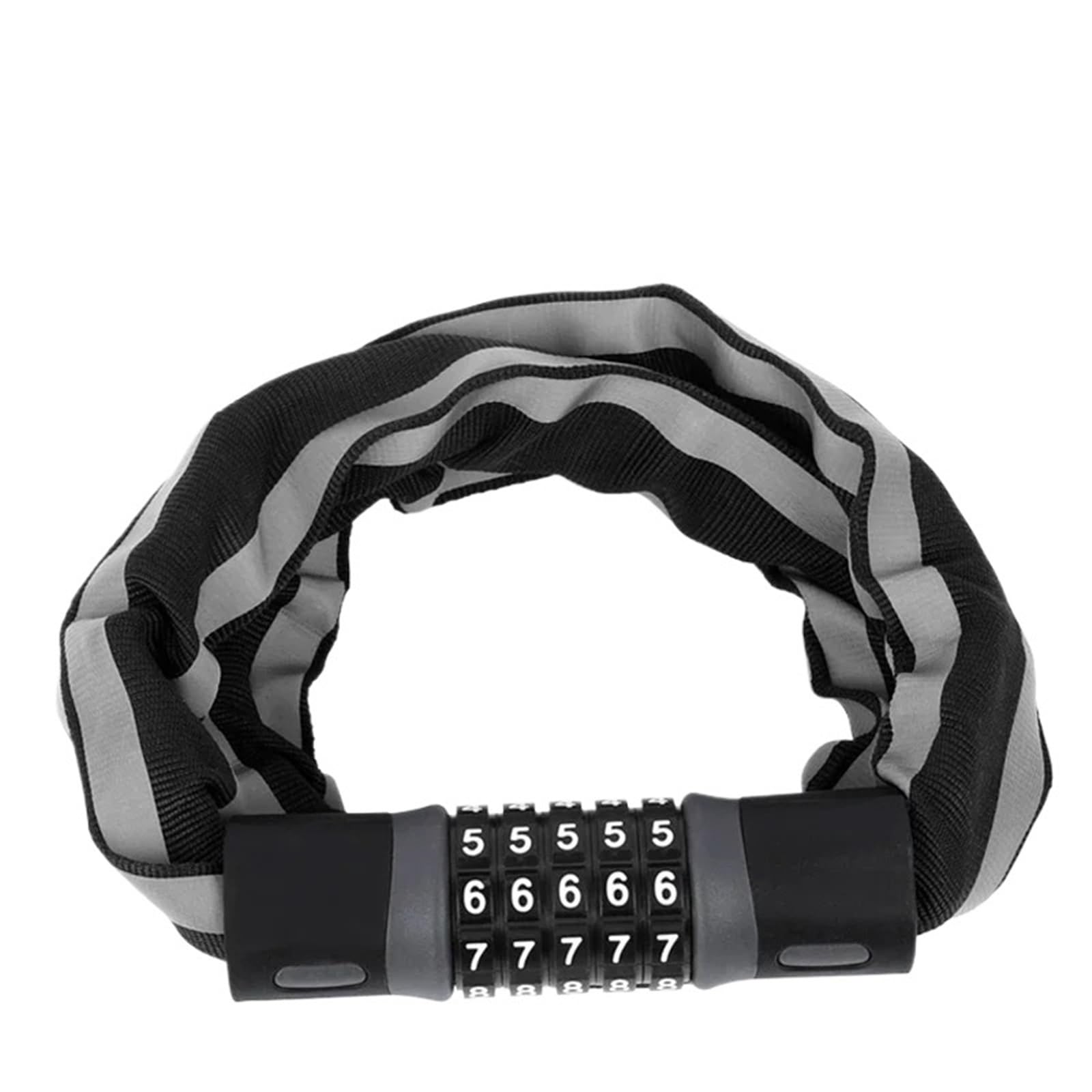 Motorcycle Handlebar Lock 5 Code Anti-Theft Bicycle Password Chain Lock Alloy Steel ABS Motorcycle Scooter MTB Road Bike Accessories Door Motorbike Lock Security(Reflective 120cm)