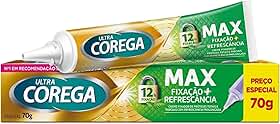 Corega Ultra Creme Fixador de Dentadura e Próteses, Sabor Menta, Forte Fixação por até 12h, 70g