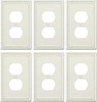 Vista 129 de Paquete de 2 cubiertas de placa de interruptor de luz de doble palanca, cubiertas decorativas de placa de doble interruptor Pearls, placa de pared