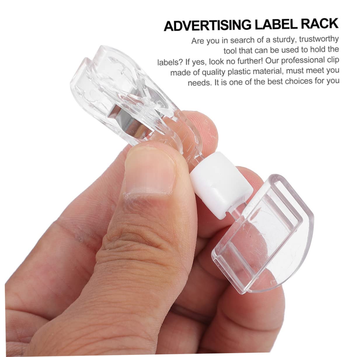 ARTIBETTER 100 Stck. Preisschildhalter Clip Set Transparente Werbeclips für Etiketten Preisschilder und Anzeigen Geschäften Supermärkten und