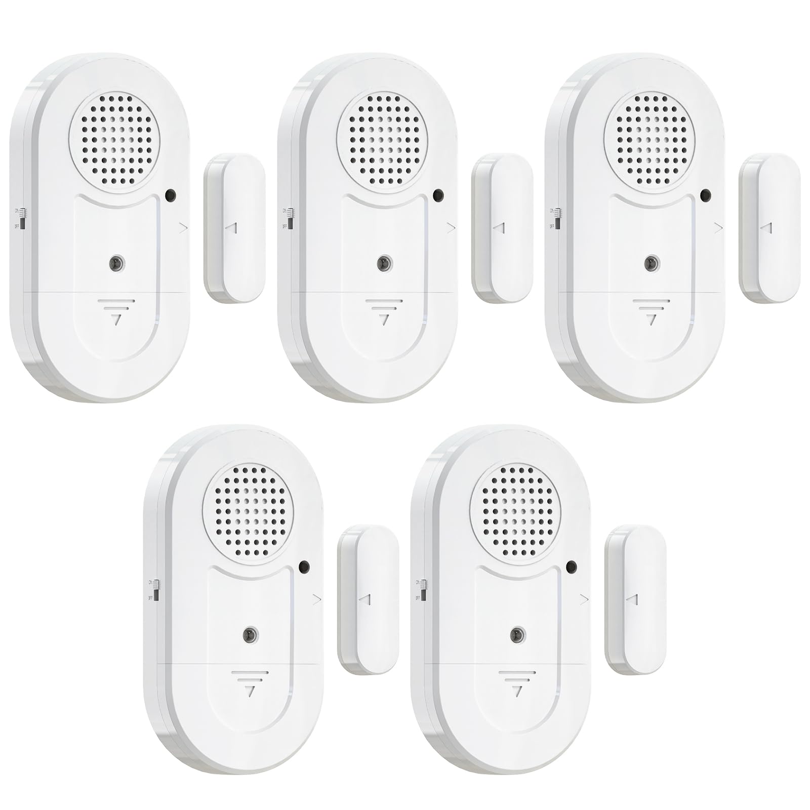 Sanjie Door Window Alarm Sensors, 5 Pack, 125dB, Volume Control