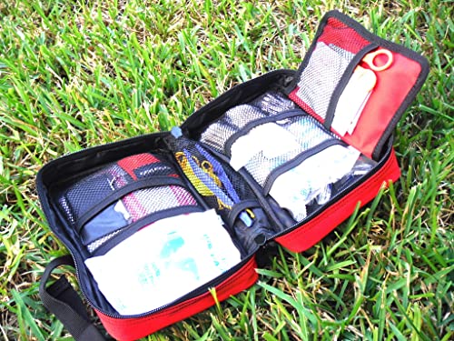 Image of Galaxy 170 Pcs First Aid Kits for Survival Emergency Trauma Military Combat Tactical Hunting Camping Hiking IFAK EMT Bag ( 170 Pcs Red First Aid Kits)