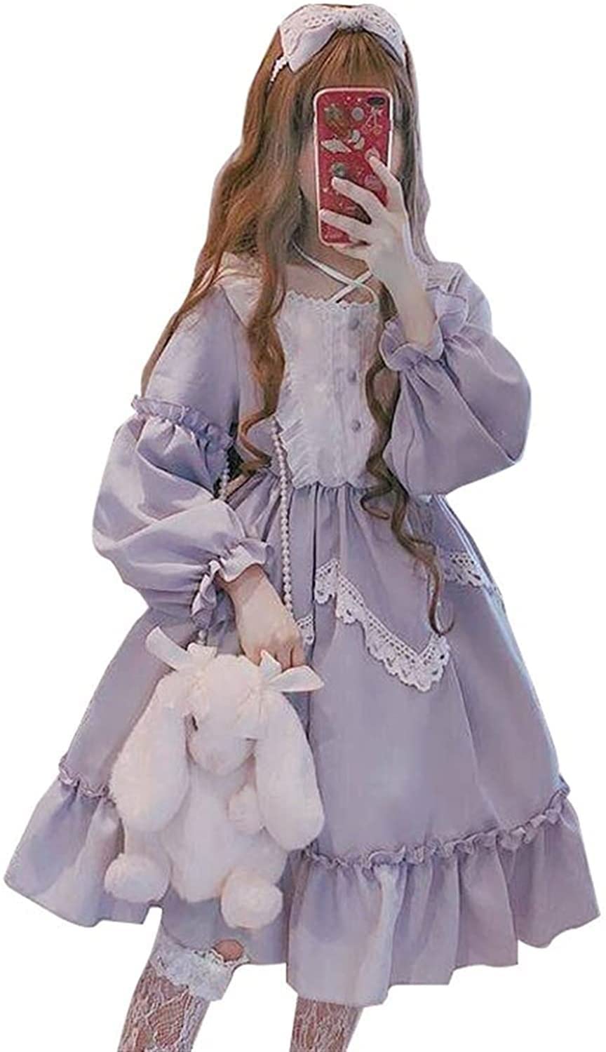 Robe Lolita Doux en dentelle bleue pour femme costume de princesse gothique taille M