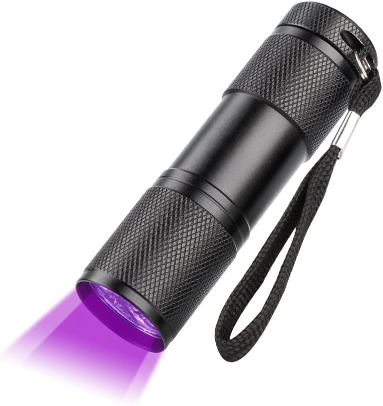 UV LED Flashlight UV Torch,Tuipong Ultraviolet Torch Black Light Flashlight 9 Led Lights UV Dogs/Cats Urine Detector (Batteries not Included)