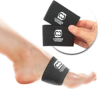 Copper Compression Padded Arch Support - 2 Padded Plantar Fasciitis Sleeves. Guaranteed Highest Copper Arch Supports with Pad. Planter Fasciitis Support Braces for Foot Care, Feet Pain, Flat Arches - coolthings.us