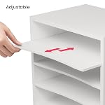 Ballucci 4-Tier Organisateur de papier, Organisateur des fichiers de bureau, Plateau de lettre empilable, Trieur de courrier en bois avec étagères de rangement réglables, Organiseur de bureau