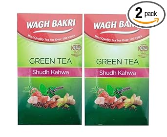 Wagh Bakri Green Tea Shudh Kahwa 25 Tea Bags | Pack Of 2 - image, photos