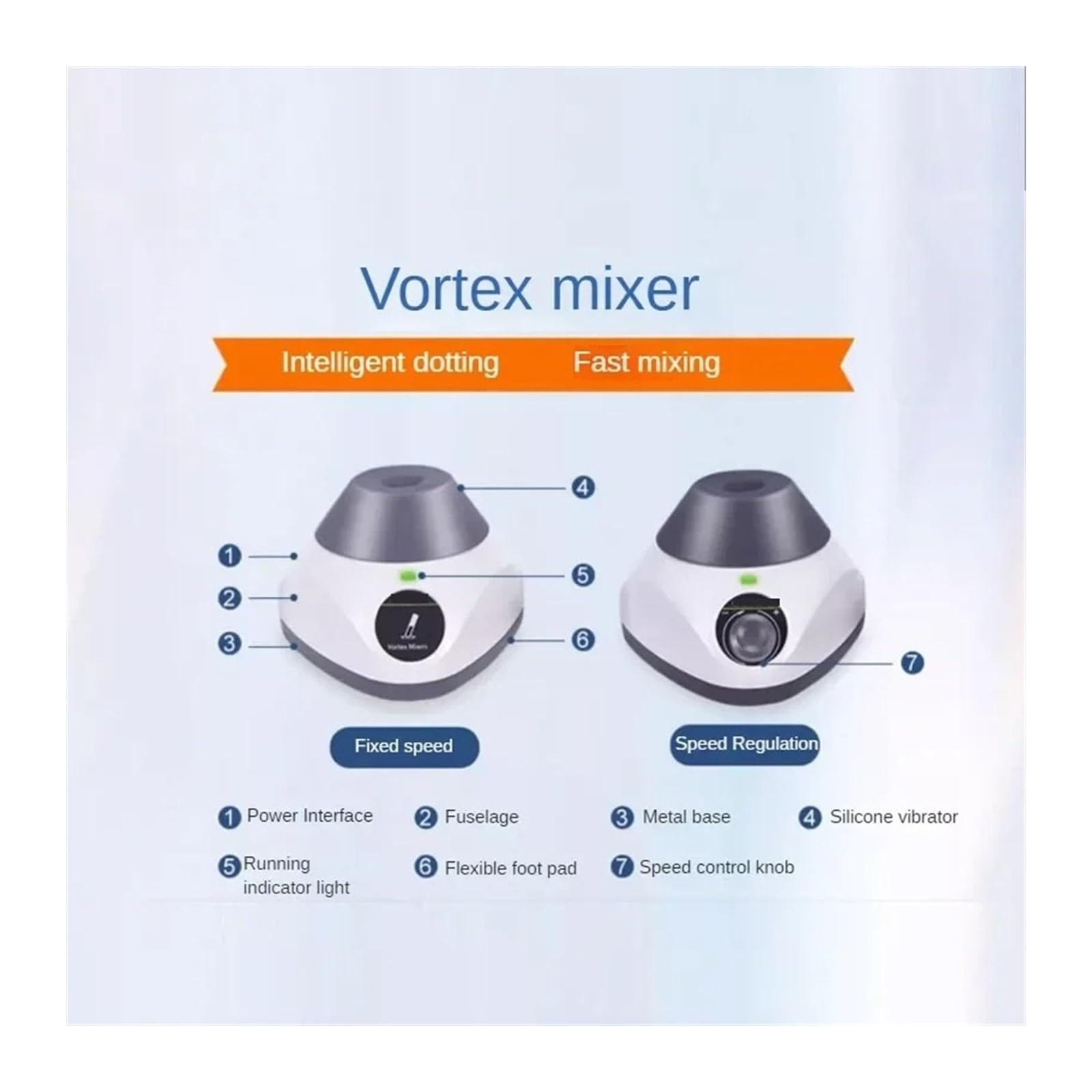 Agitatore automatico, Miscelatori Lab Agitatore a velocità fissa/regolabile da 3500 giri/min Oscillatori elettrici a basso rumore for provetta centrifuga(LC-Vortex-P1)