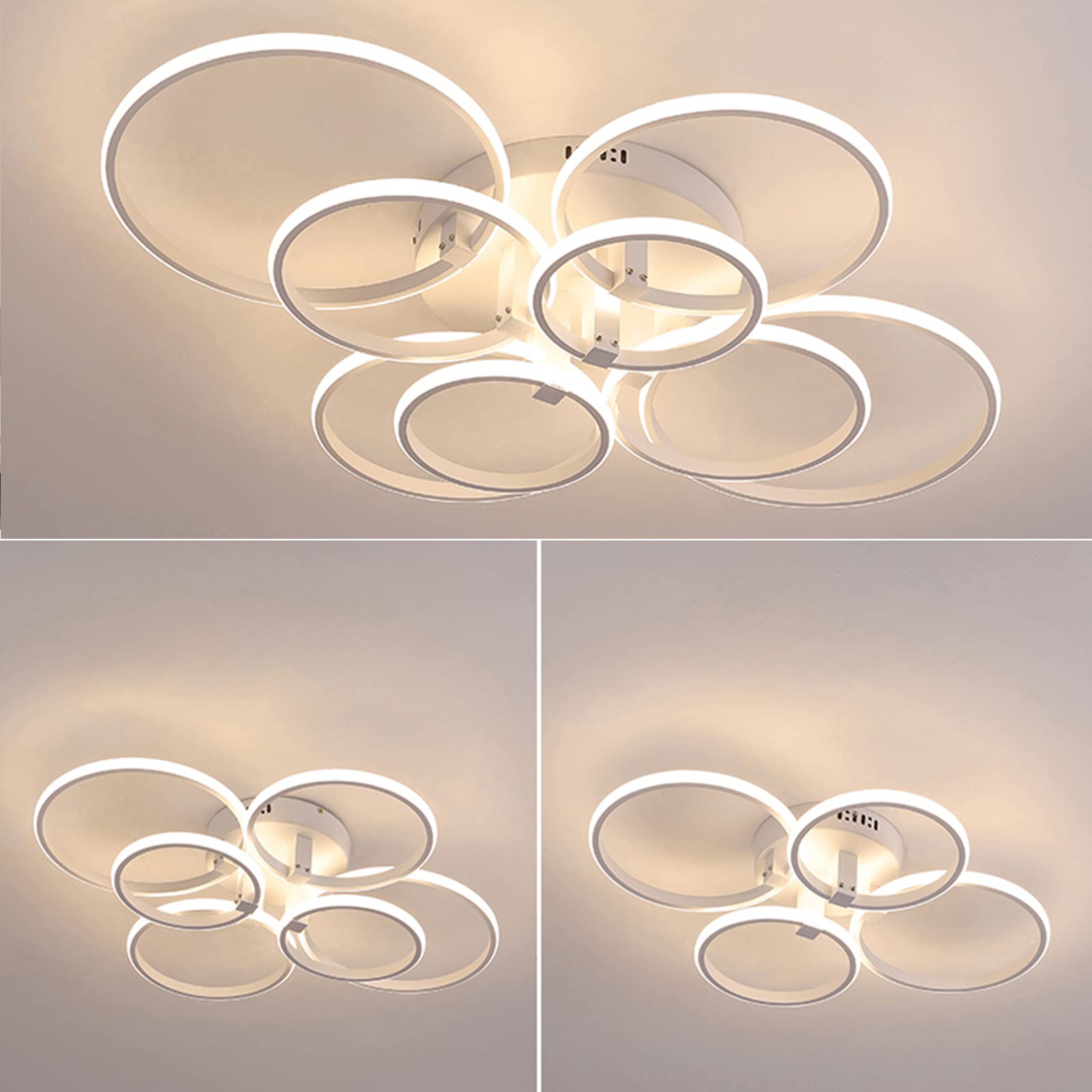 Żyrandole, nowoczesne oświetlenie sufitowe Led, koła Ceililighti do montażu podtynkowego do sypialni Liviroom kuchnia Diniroom restauracja nowoczesna oprawa sufitowa/biały/4-S