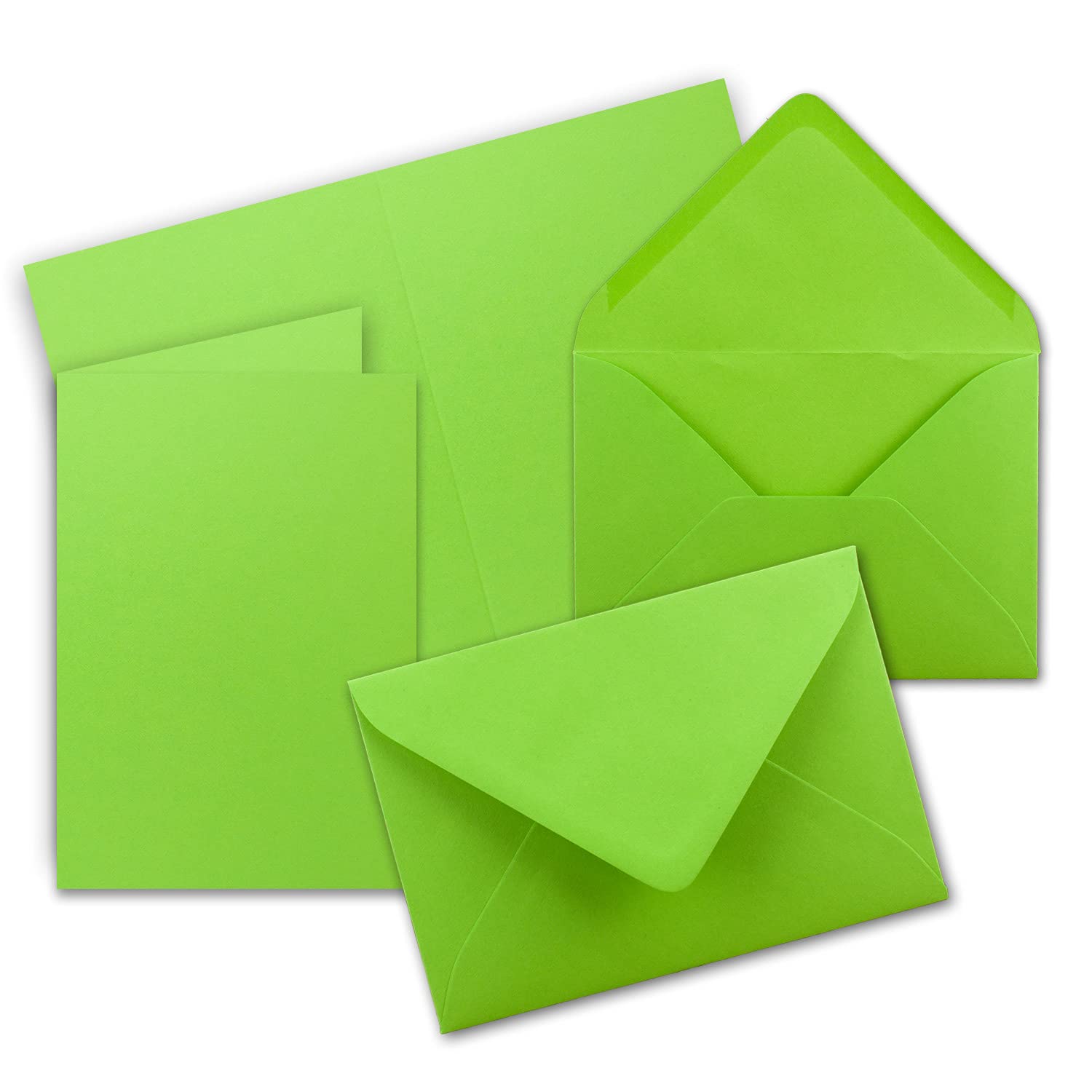 Folding Cards A6 - C6 Gummed Edges Without Box 20 Karten-Sets Light Green, 24 Light green, 20 card sets