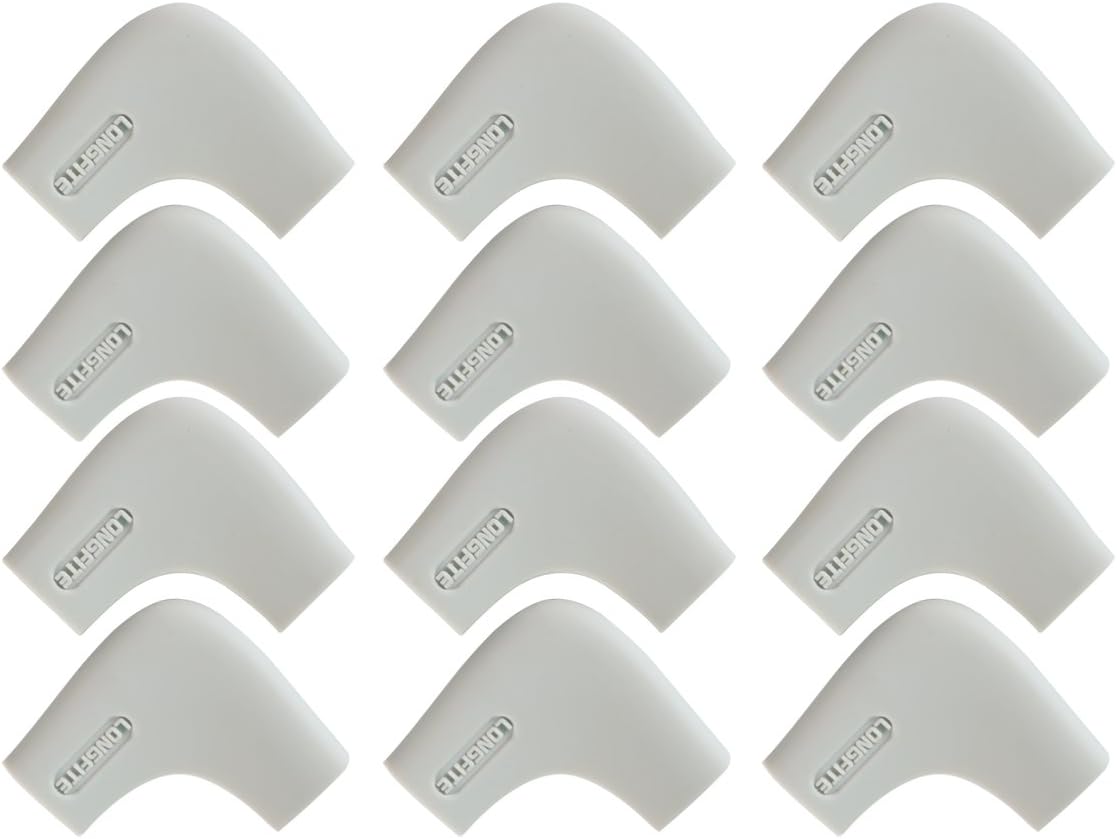 LONGFITE Corner Protectors and Edge Guards Baby Proof Corner Covers and Bumpers Cushion Non-Choking Risk with Strong Stickiness (Gray(12 Pack), Corner)