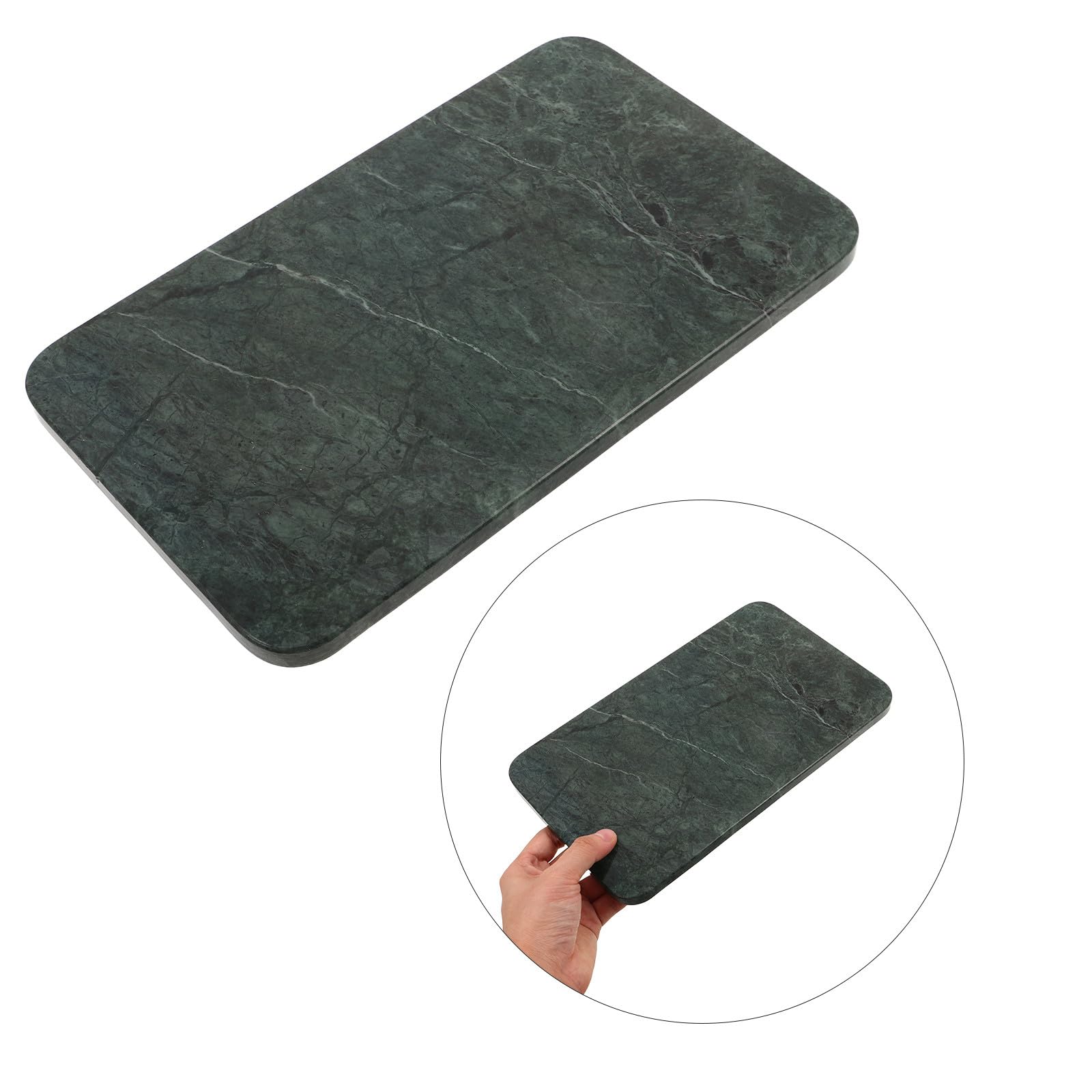 Bandeja de Mármol Rectangular para Baño y Cocina, 25x14 Cm