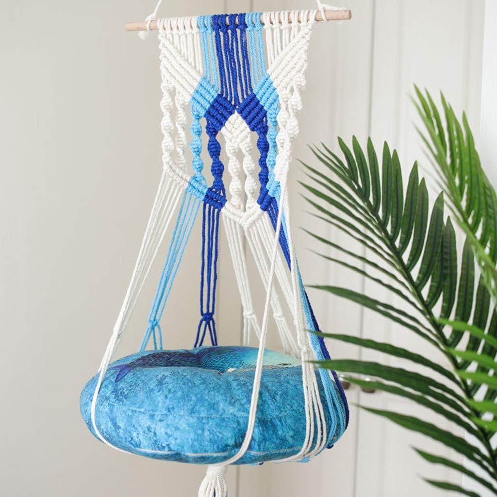 Handwoven Cotton Rope Hammock Wall Hanging - Indoor Outdoor Tapestry Home Decoration