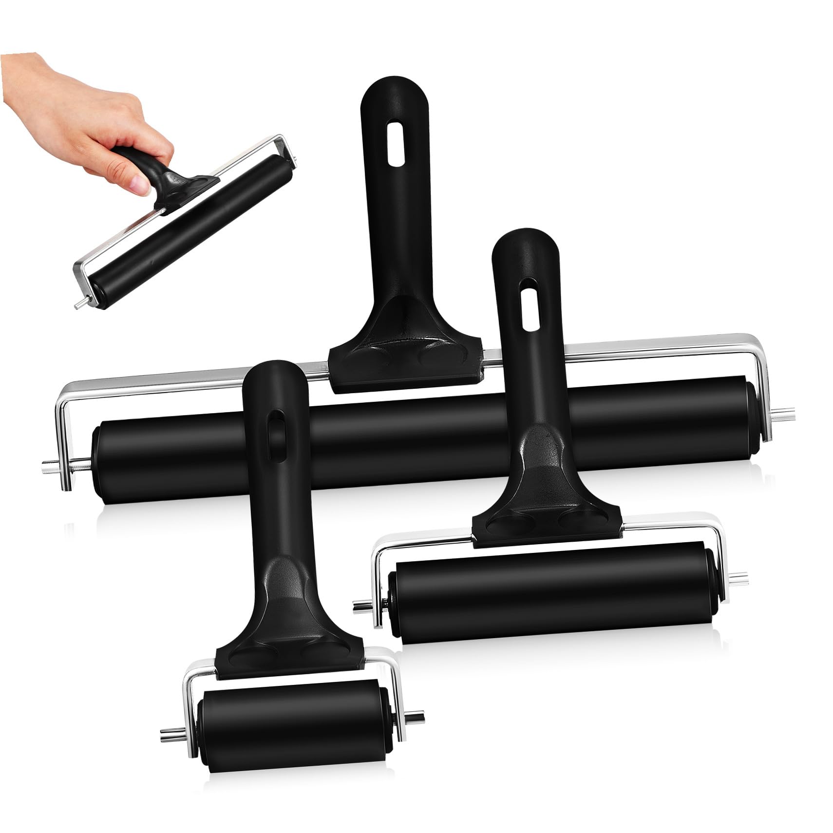 Rouleaux d'impression en caoutchouc noir 6, 10, 20 cm HANABASS pour linogravure et papiers peints