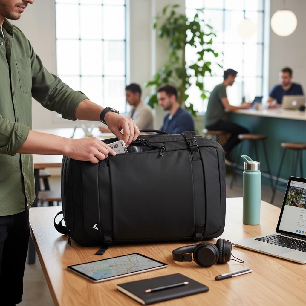 +Zermatt-Horn Mochila de Viaje con Bolsa Vacío Smart+. Mochila Extensible 30L a 35L de Equipaje de Mano Cabina para Vuelo, portatil de 15"-17", para Hombre y Mujer, 40x30x20 Oxford. ZH02+ZHAUX02 — view 9