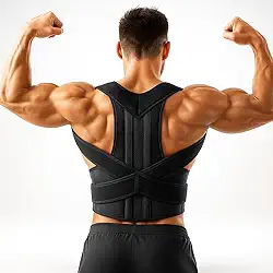 Colete Corretor Postural Ortopédico Unissex Ajustável Premium - Alívio de Dores nas Costas, Lombar e Pescoço, Com Cinta e Suporte para Clavícula, Conforto e Estilo (Médio)