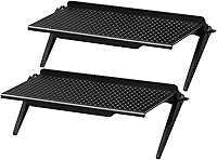 BSASHF 2-Pack TV Top Shelf Apple TV Mount Monitor Shelf - No-Drill Adjustable Floating Stand for Router, Media Box 11.8x4.7 Inch