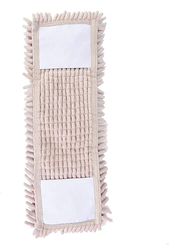 Miniatura 8 de Almohadillas reutilizables para trapeador, cabezales de repuesto planos para suelo húmedo o seco (morado) (beige)