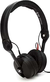 Sennheiser Pro Audio Fones de ouvido intra-auriculares profissionais HD 25 para DJ, preto