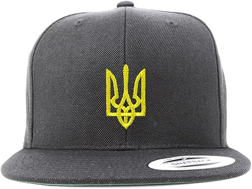 Trendy Apparel Shop Símbolo nacional ucraniano bordado Flatbill Snapback Cap