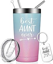 Fufandi Aunt Gifts, Best Aunt Ever Tumbler - Aunt Gifts from Niece, Nephew - Birthday Gifts for Auntie, New Aunt, Auntie - Aunt Tumbler Cup
