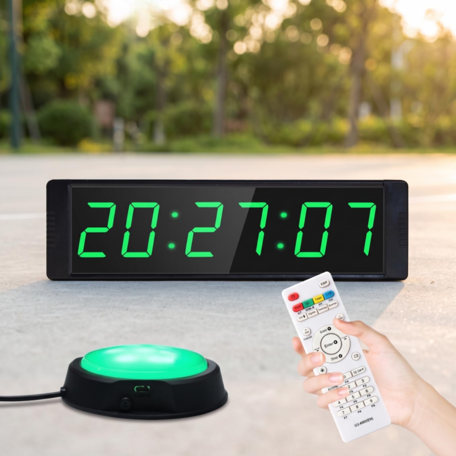 Milageto Timer Conta Rovescia Digitale, Color to 3, Sportivo | Timer da Palestra con Telecomando, Multifunzione, Cronometro Sportivo con Pulsante, per Casa, Sportivi