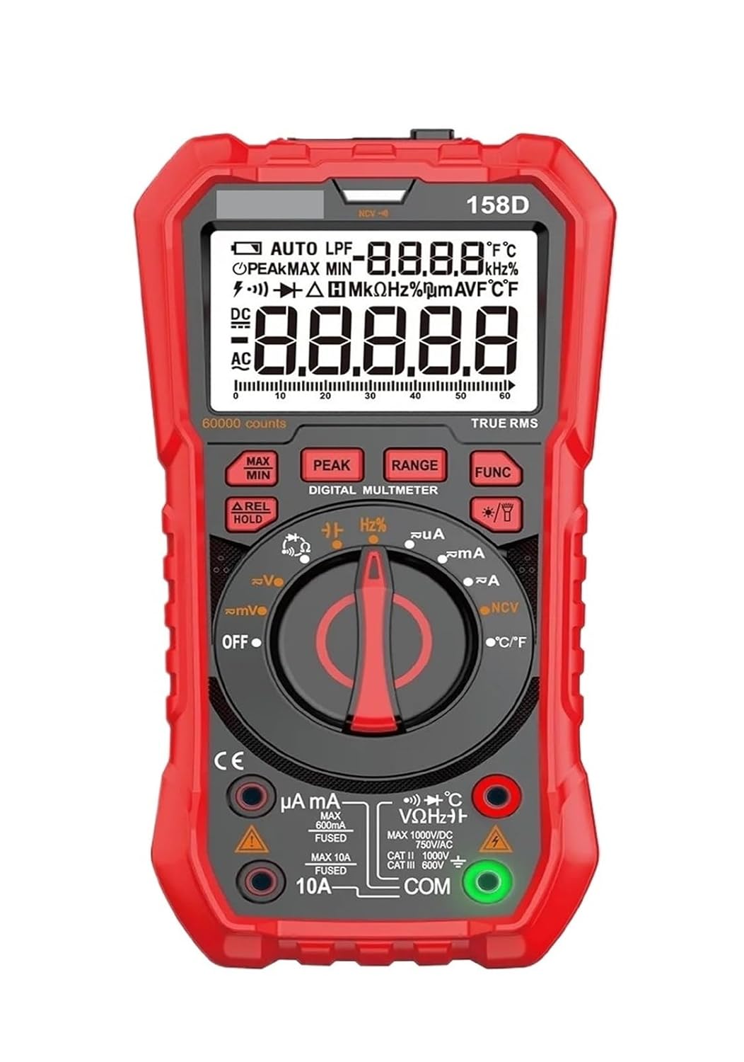 Multi Functional Tester RM158D NCV Digital Multimeter 60000Counts Ranging AC/DC V Meter Flash Back Light Large Screen Digital Universal Meter