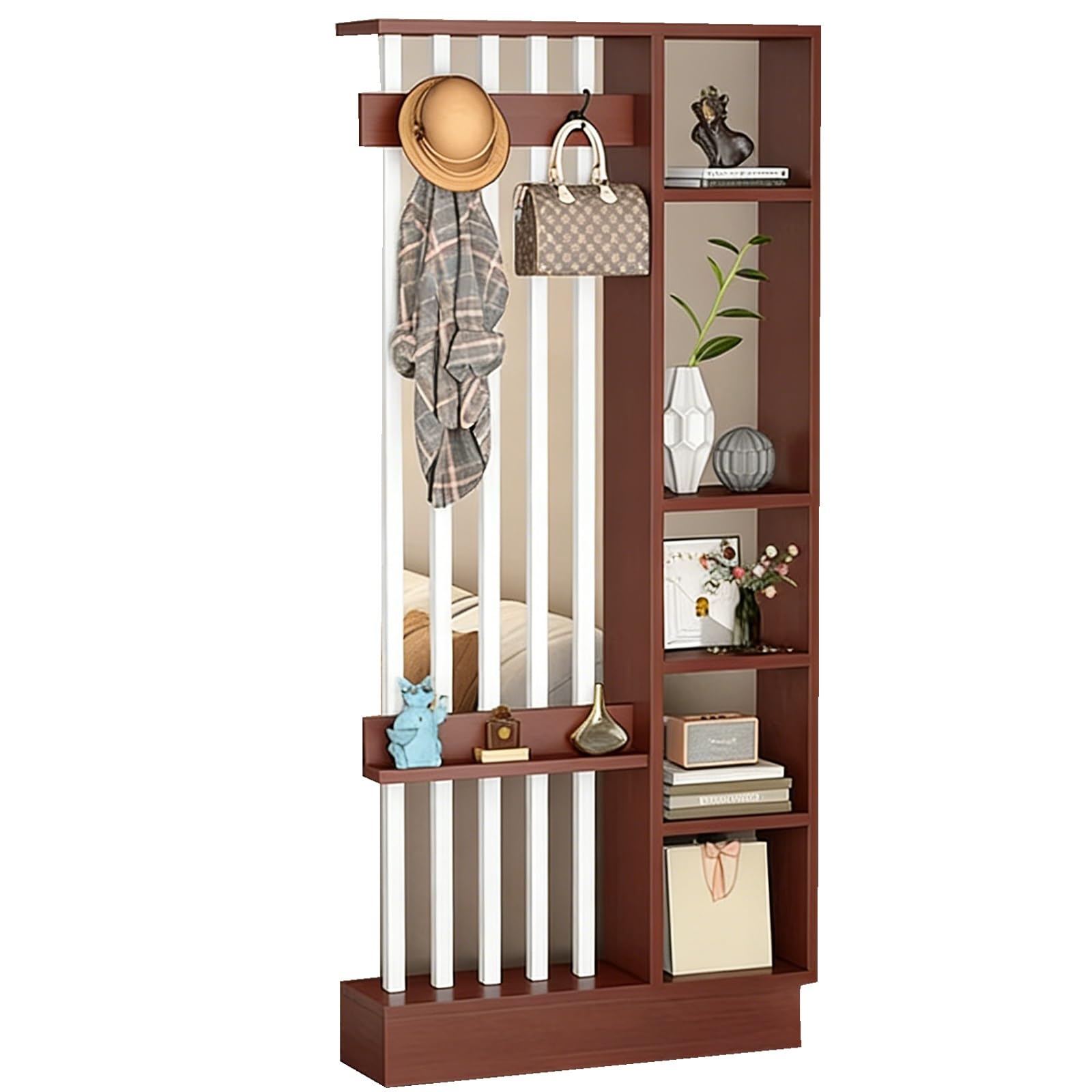 Room Divider for Room Separation,Freestanding Partition，Privacy Screens,Heavy Duty Wall Separator，for Office, Bedroom, Study(Teak)