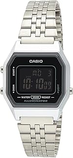 Ladies Mid-Size Silver Digital Retro Watch LA-680WA-1BDF