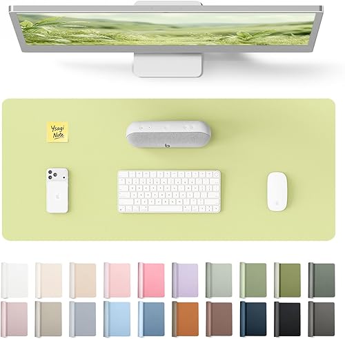 Miniatura 127 de YSAGi Protector de escritorio de cuero, tapete de oficina, alfombrilla grande para mouse, secante antideslizante de cuero PU, escritorio