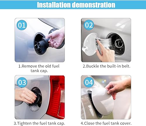 Miniatura 7 de Tapa del depósito de combustible para automóvil, tapa de llenado de gasolina compatible con Ram 1500 2500 3500 Jeep Wrangler JK y Dodge Charger