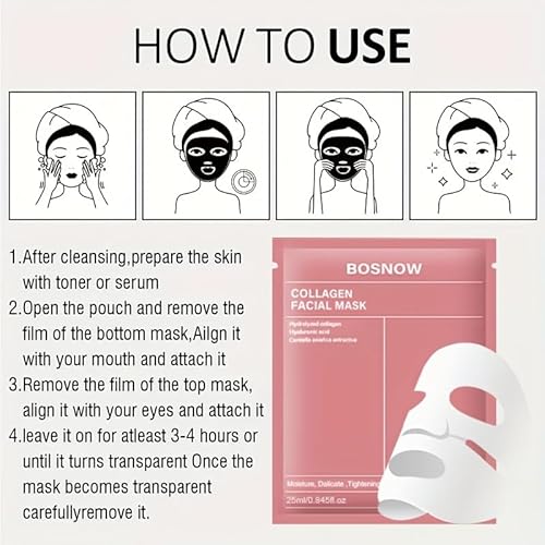 Charyar Bio Collagen Face Mask – 5Pcs Hydrogel Sheet Masks For Deep Hydration, Firming & Anti-Ageing | Overnight Korean Skincare For Radiant Glass Skin – Unisex - 5