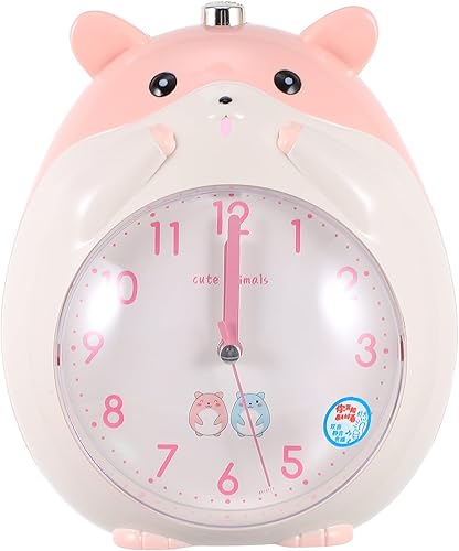 Miniatura 1 de Veemoon Reloj despertador con forma de hámster, reloj de mesa silencioso, luz nocturna para niños, mesita de noche, dormitorio, hogar, viajes,