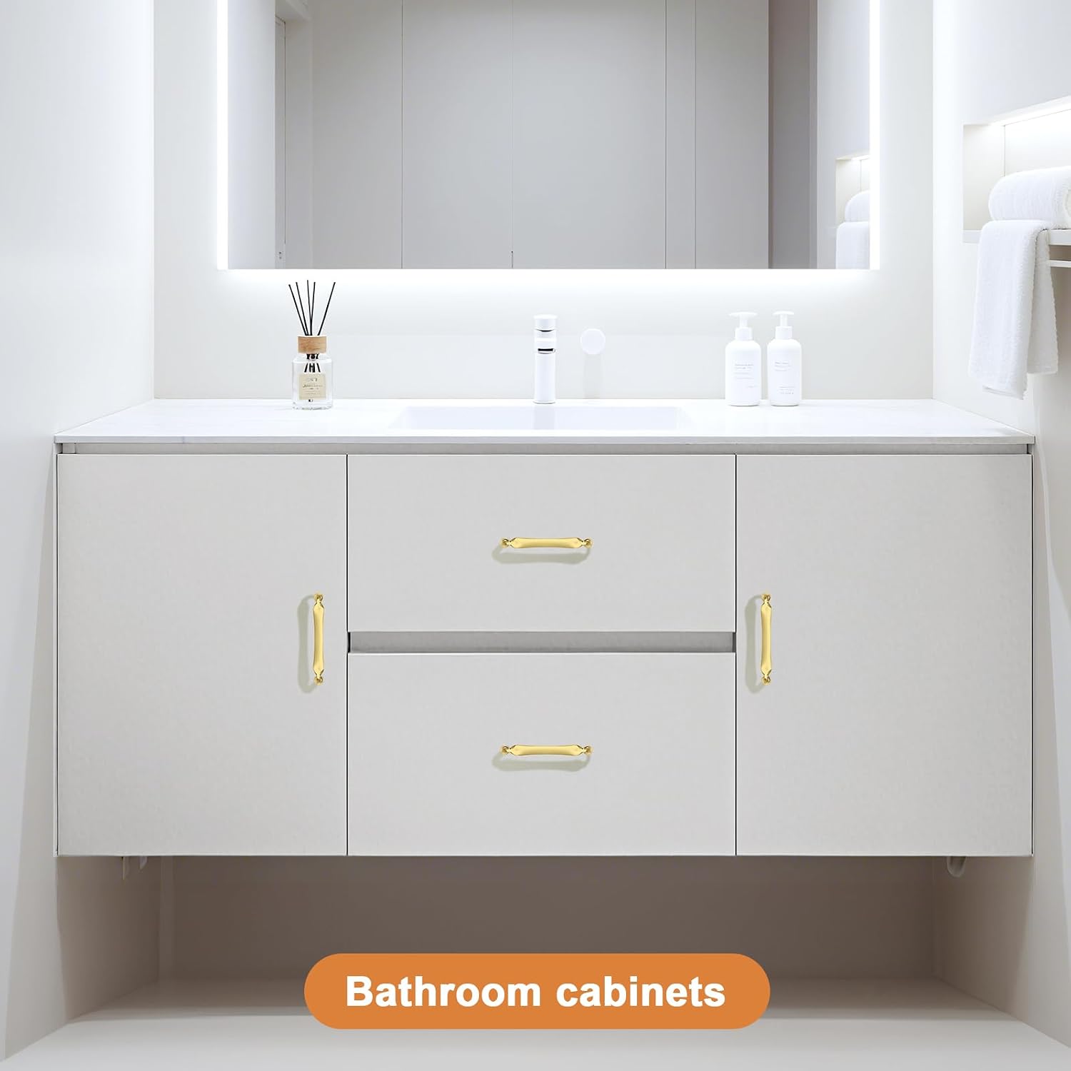 Probrico 30 Pack 5 Inch(128mm) Hole Center Brushed Gold Kitchen Cabinet Handles, Vintage Dresser Drawer Pulls for Kitchen Bathroom Cupboard Closet Gold Cabinet Pulls