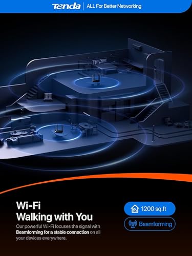 Miniatura 6 de Tenda Router AC10 Smart Gigabit Wi-Fi AC1200 de doble banda  Router de Internet inalámbrico de alta velocidad  Cobertura de largo alcance  Control