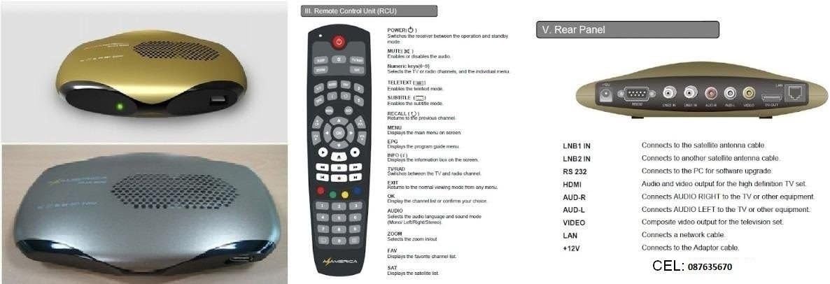SATELLITE RECEIVER REMOTE CONTROL AZAMERICA S925