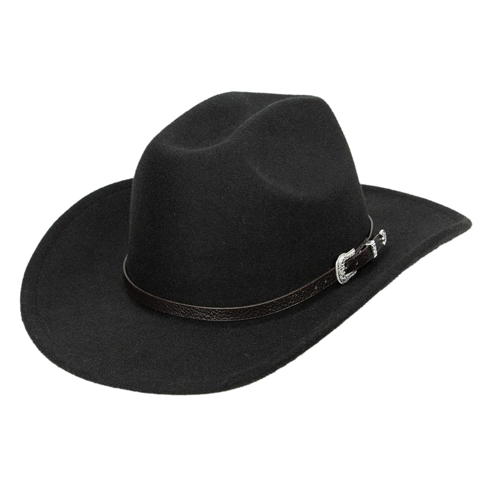 Western Cowboy Hat Comfortable Classic Sun Hat Fashion Fedora Hat for Adults Style A Black |Clothing, Shoes & Accessories | Womens Accessories | Hats-image-33