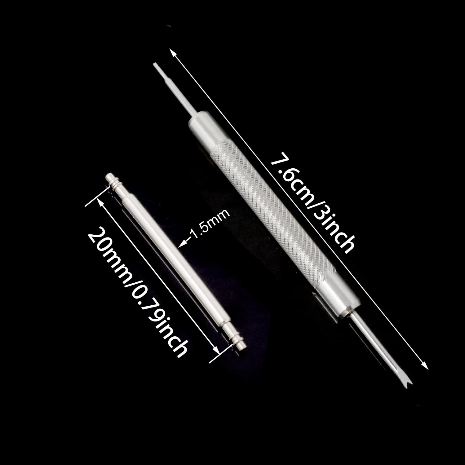 Honbay Watch Accessories 40PCS L 20mm Dia 1.5mm Stainless Steel Spring Bars Pins Watch Replacement Band Strap Link Pins Watch Lugs with 2PCS Double Tip Watch Band Remove Tool Spring Bar Repair Tool