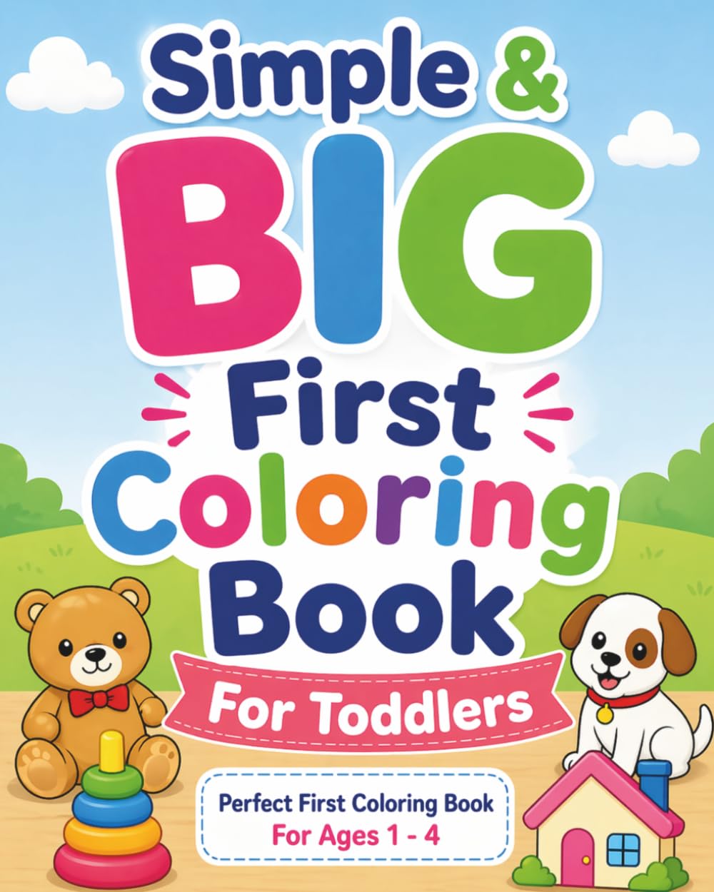 Simple & BIG First Coloring Book For Toddlers: 100+ Fun & Big Coloring Pages For Toddlers & Preschoolers (Ages 1 - 4)