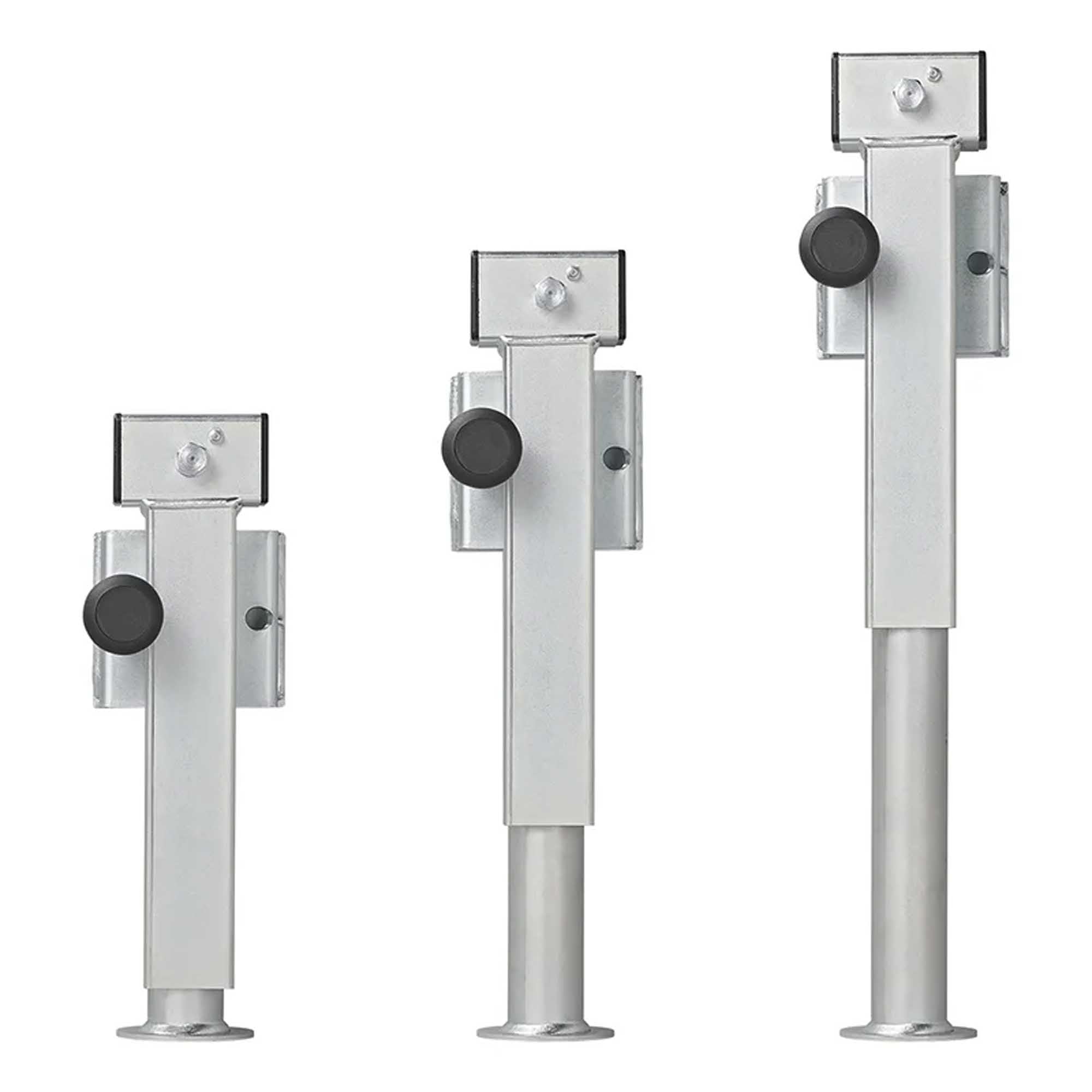 The Drive Anhänger Ausdrehstütze 60x60mm klappbar 410-655mm 1300 kg mit Schraubensatz | stufenloser Hub 235mm | Flanschhöhe 42mm | für Kipper, Hochlader etc.