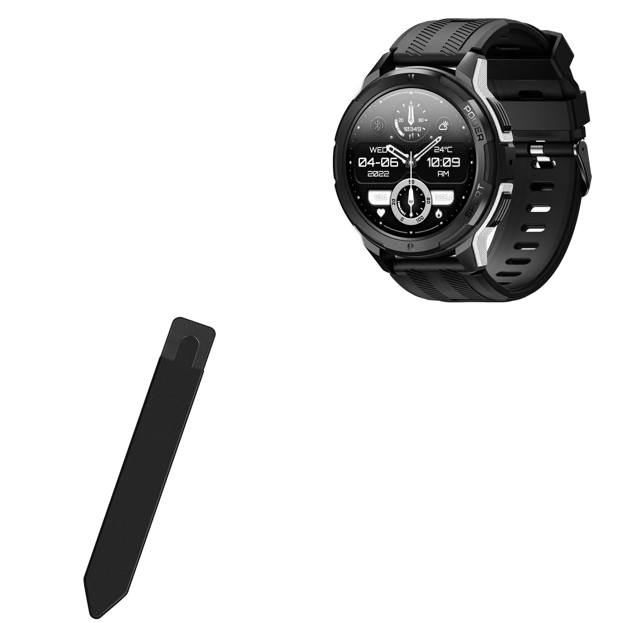 BoxWave Stylus Pouch Compatible with Oukitel BT10 - Stylus PortaPouch, Stylus Holder Carrier Portable Self-Adhesive - Jet Black