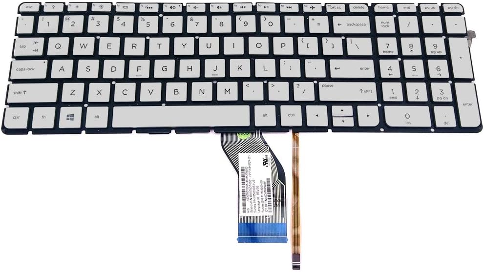 Laptop Silver US English Backlit Keyboard 843129-001 Compatible Replacement Spare Part for HP Envy 15-AQ M6-AQ 15-CC Series