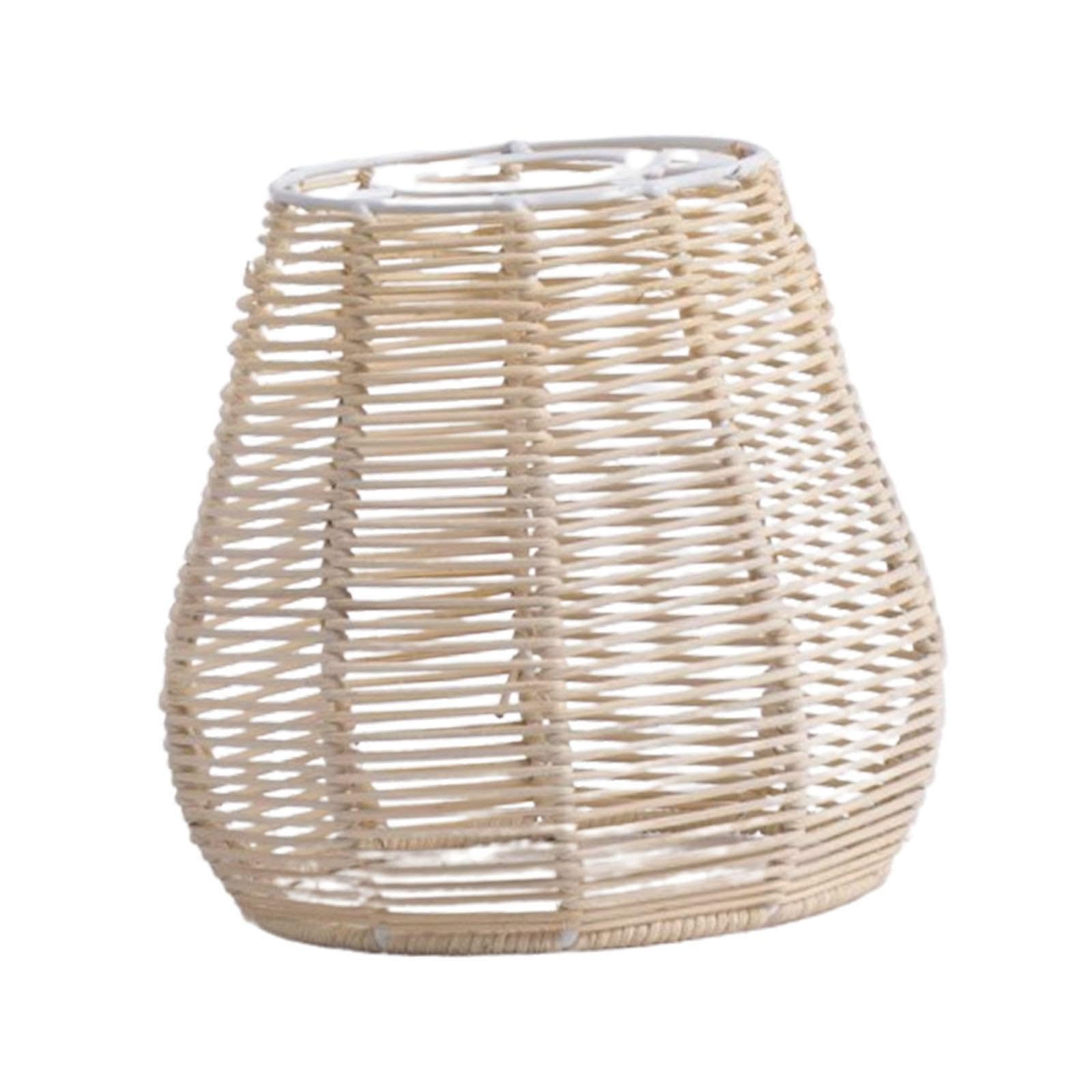 Quxvuis Light Rope Rattan Weave Retro Chandelier Cover Unique Ing Enhancing Character Of Living Areas Hollow Designed Lamp Shade Fits Lamp Hanging Swag, Style B