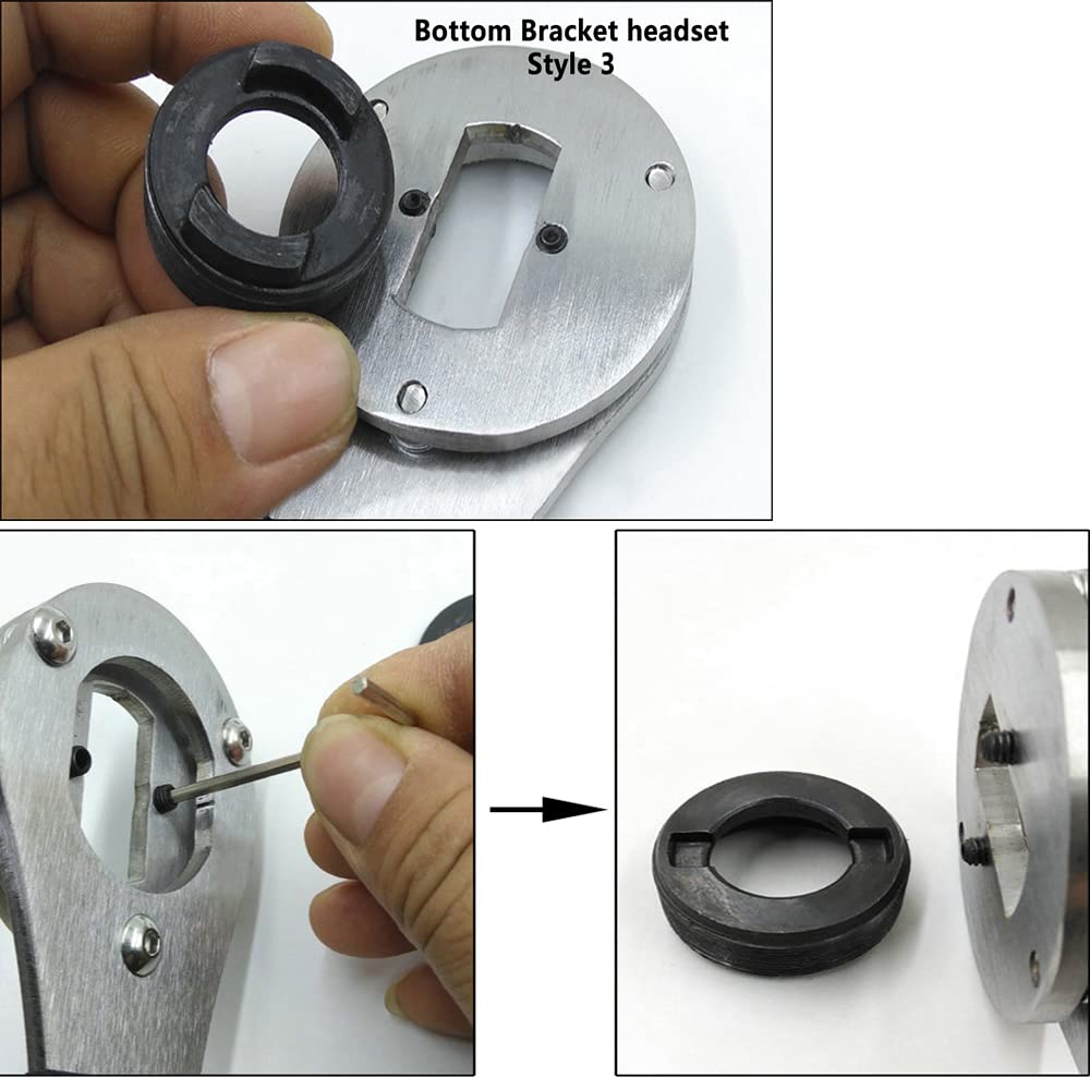 Llave inglesa de soporte inferior de bicicleta, herramienta de eliminación de anillos de bloqueo de bicicleta, herramienta de eliminación de auriculares, llave de reparación múltiple