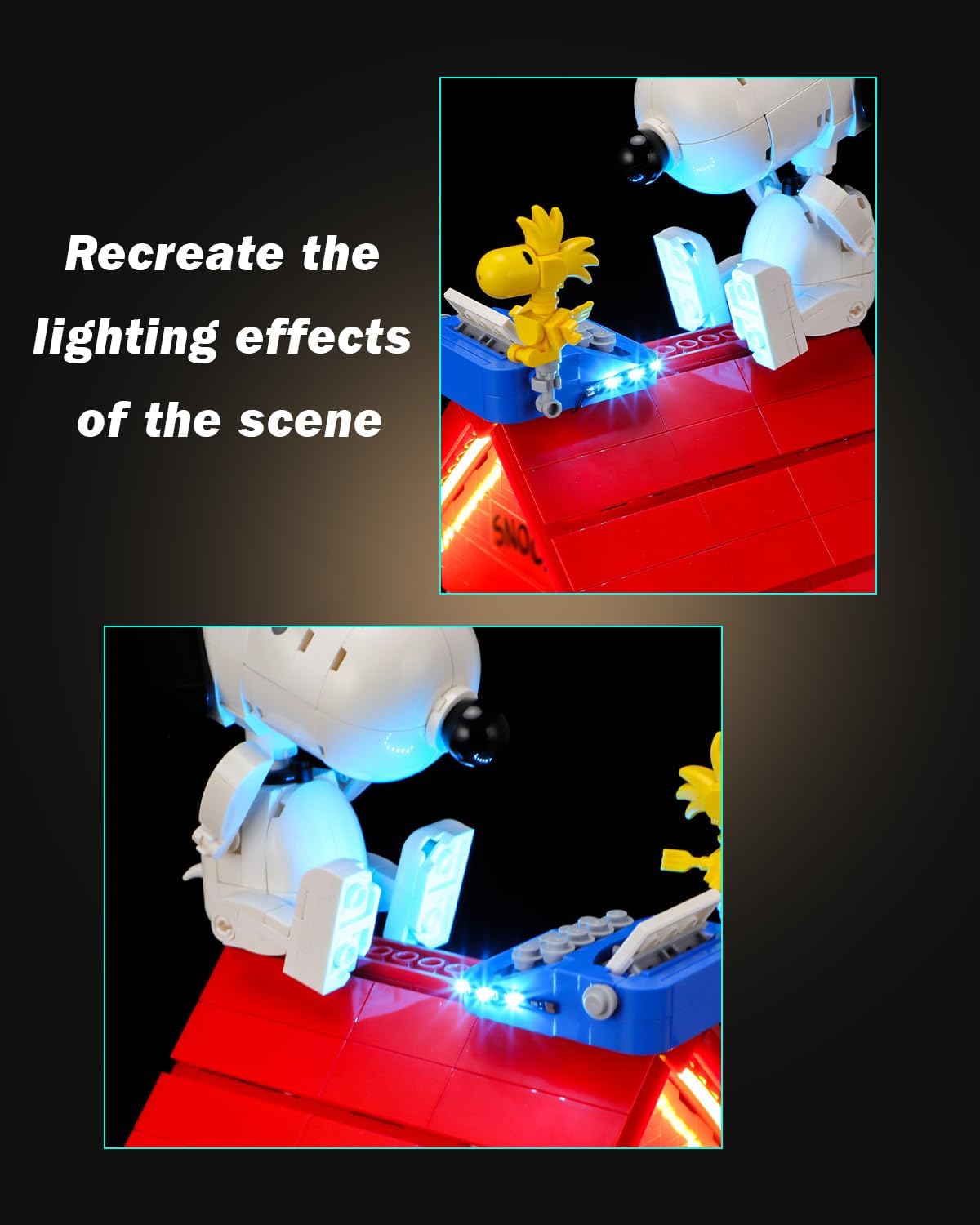 LED Lighting Set Compatible with Lego 21368 Peanuts: Snoopy's Doghouse Set, DIY Light Up Kit for 21368 Building Blocks Model (Building Sets Not Included) image 3