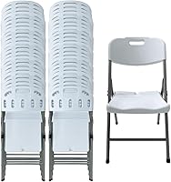 Vista 13 de BTEXPERT Silla plegable blanca con marco de acero, silla plegable comercial resistente, asiento portátil de plástico HDPE, silla de eventos