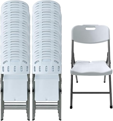 Vista 13 de BTEXPERT Silla plegable blanca con marco de acero, silla plegable comercial resistente, asiento portátil de plástico HDPE, silla de eventos