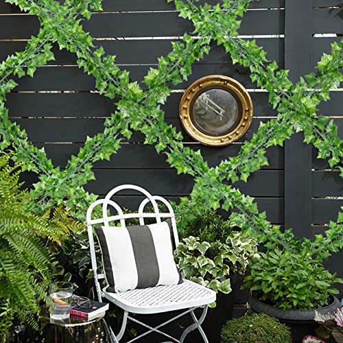 Eladeco 12 Strands Artificial Ivy Fake Vines Plants Hanging Garland For Home Kitchen Garden Wall Wedding Party Decoration, 84 Ft, Green #TOP3