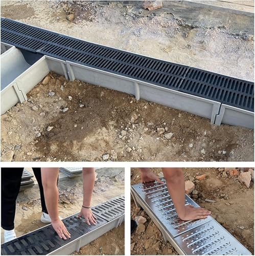 Caniveau extérieur large pour drainage de terrasse de patio et évacuation d'allée - 8