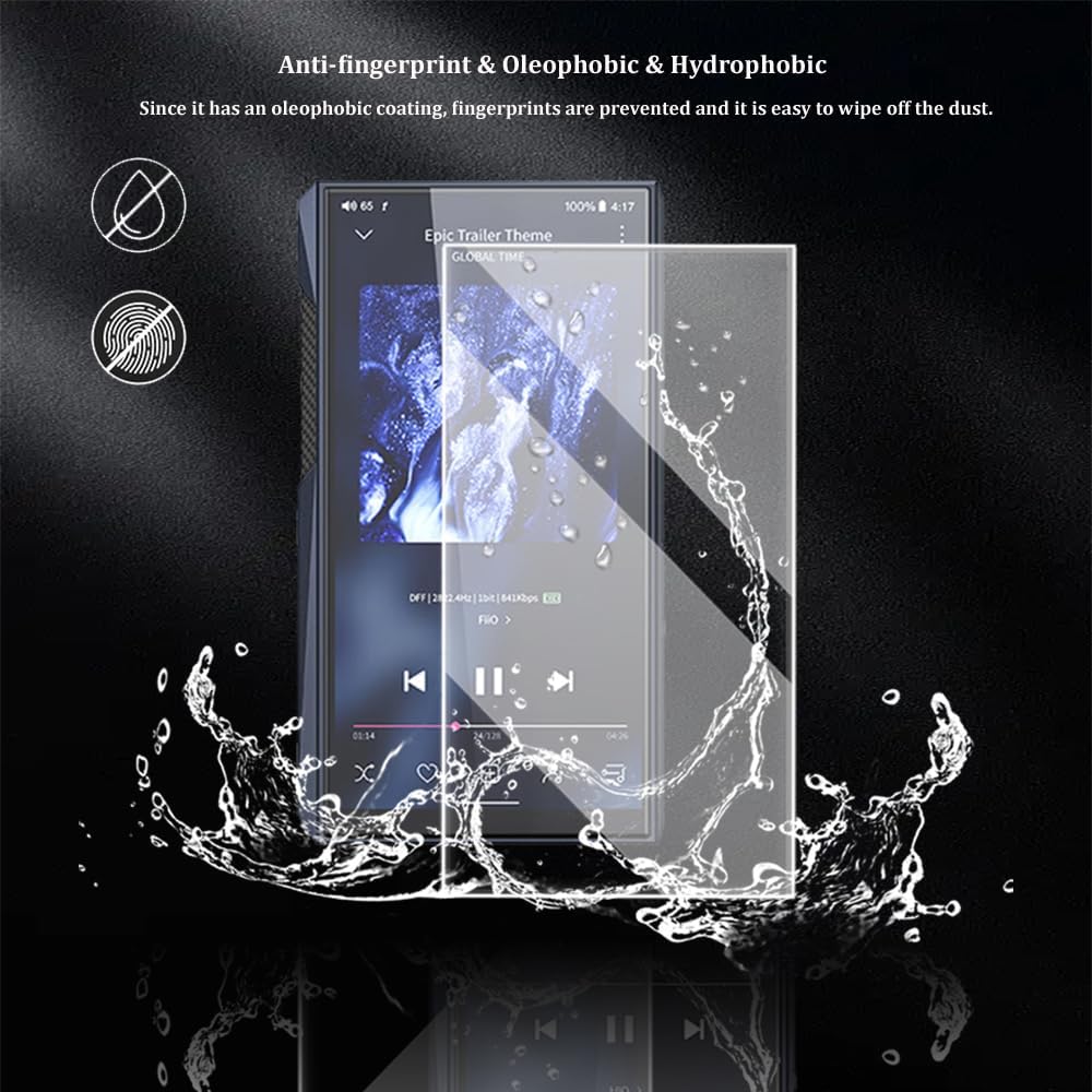 9H Premium Scratch-Proof Front LCD Screen Protector Guard Tempered Glass Protective Film for Fiio M23 (2PCS)